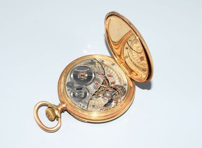 ELGIN - MONTRE GOUSSET en or jaune 14K (585/°°),...