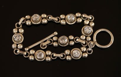 BRACELET in 925/°° silver with links adorned...