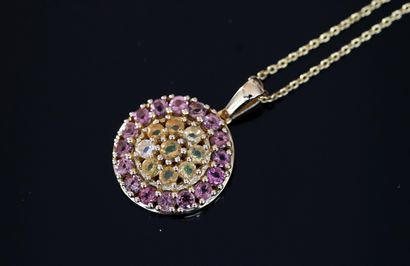 925/°° gilt silver (vermeil) round pendant...