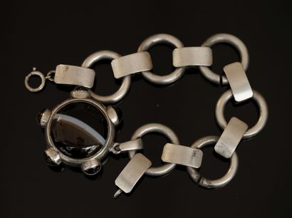 BRACELET in silver min 800/°° with round...