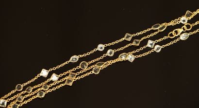 SAUTOIR in 925/°° gold-plated silver dotted...