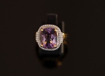 925/°° Sterling silver ring centered on a...