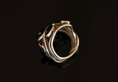 RING in silver wire min 800/°° with round...