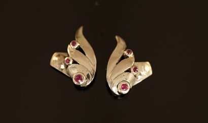 Pair of reversing clips in silver min 800/°°...