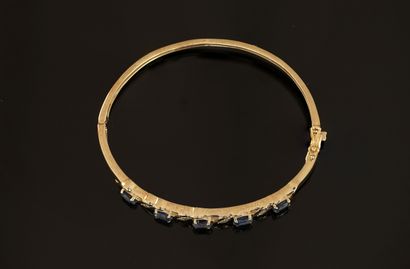 GOLDEN SILVER 925/°° BRACELET with 5 oval...