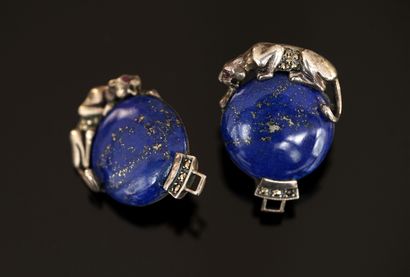 PAIR OF 925/°° silver ear CLIPS formed of...