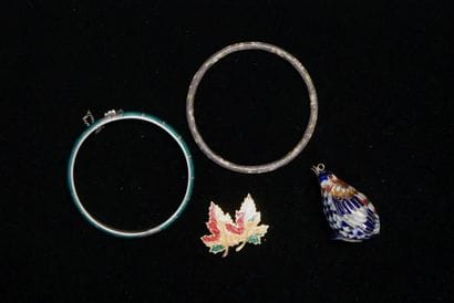 Rigid opening BRACELET in min. 800/°° silver...