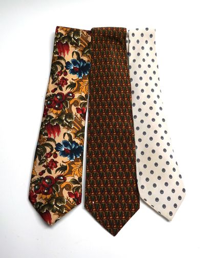 PIERRE BALMAIN - SET of 3 silk CRAVATES with...
