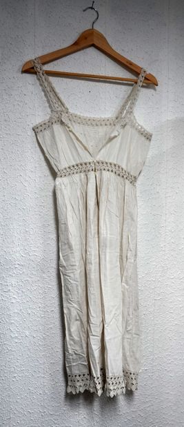 SET of 2 antique cotton and crochet dresses...