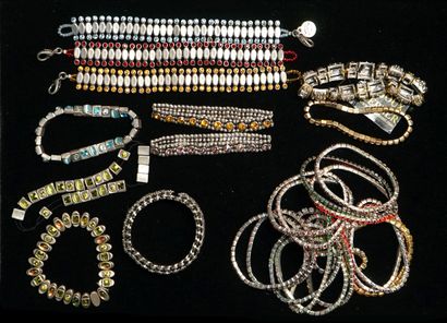 SET of silver-plated metal and colored or...