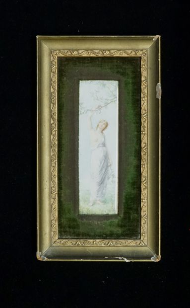 MINIATURE rectangulaire représentant une...