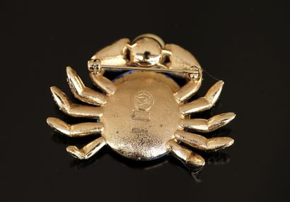 BIJOUX STERN - Gilded metal brooch, colorless...