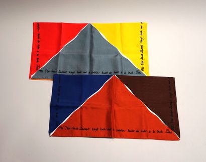 YVES SAINT-LAURENT - SET of 2 multicolored...