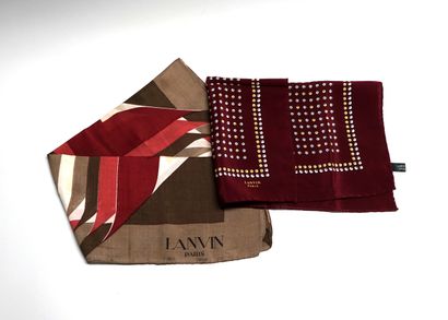 LANVIN - SET of 2 silk clutch bags in red...