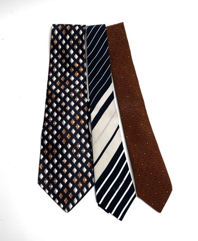 PIERRE CARDIN - SET of 3 silk CRAVATES with...