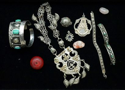 ENSEMBLE en métal argenté de bijoux type...