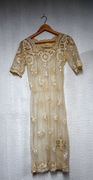 SET of 2 overdresses in champagne and ivory...