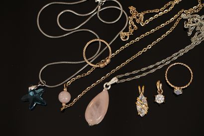 SWAROVSKI - Silver-plated snake chain necklace...