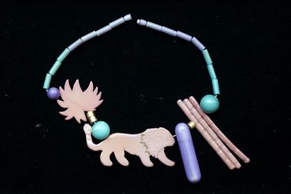 ISADORA, 1979 - NECKLACE with pink, mauve...