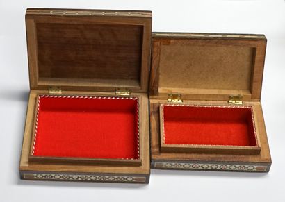 ENSEMBLE de 2 boîtes rectangulaires en bois...