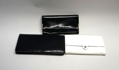 SET of 3 vintage black and ecru clutches,...