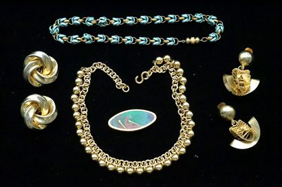 FANTAISIE - VINTAGE '80 SET in gilded metal...