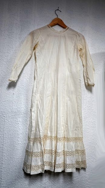 SET of 2 antique cotton and crochet dresses...