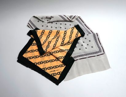 CELINE - SET of 2 small silk choker stoles...