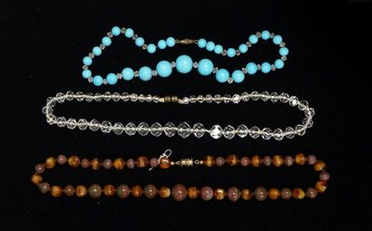 FANTAISIE - SET of 3 necklaces in transparent...