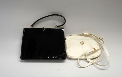 POURCHET - Small ivory clutch bag, adjustable...