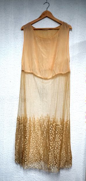 SET of 2 overdresses in champagne and ivory...