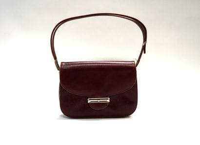 POURCHET - Vintage burgundy leather BAG,...
