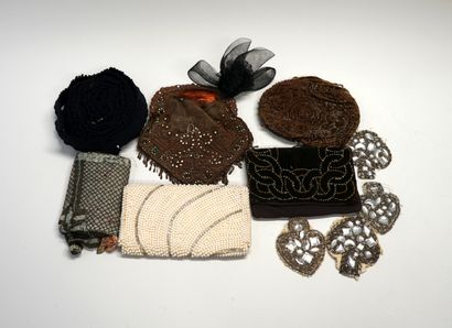 SET including fabrics, embroidery elements,...