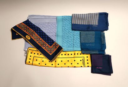 SET of 7 silk pouches in various colors and...