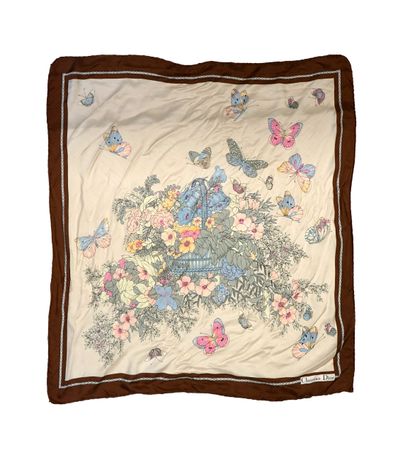 CHRISTIAN DIOR - Silk CARRE featuring a basket...