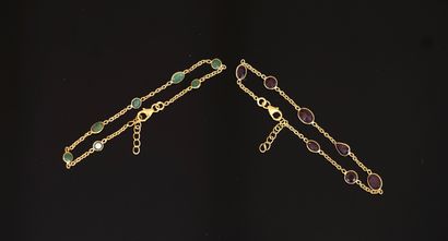 GOLDEN SILVER 925/°° SET including 2 BRACELETS...