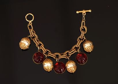Gilded metal BRACELET with double twisted...
