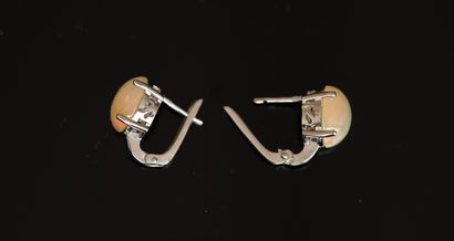PAIR OF 925/°° silver earrings set with an...