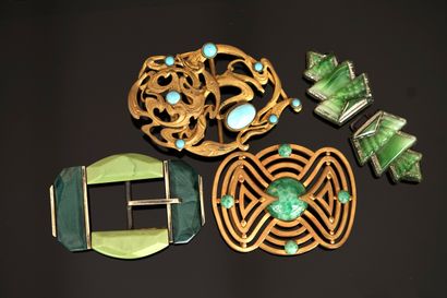 Gilt or silver-plated metal SET including...