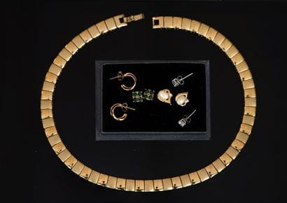 FANTAISIE - Gilded metal ENSEMBLE including...