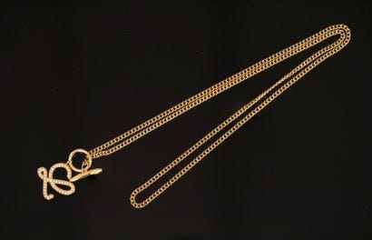 LOEWE - Gold-plated metal chain necklace...