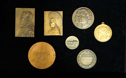 BRONZE SET including 7 MEDALS (Giuseppe Verdi,...