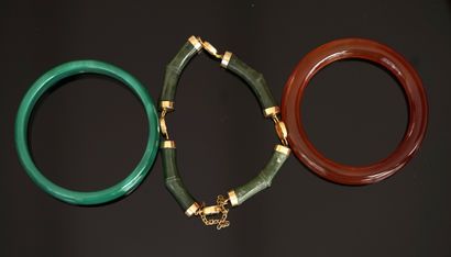 ENSEMBLE en pierres dures (agate, cornaline...