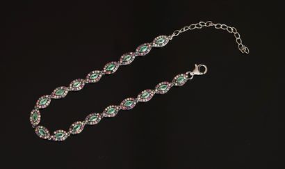 BRACELET in 925/°° silver, each link centered...