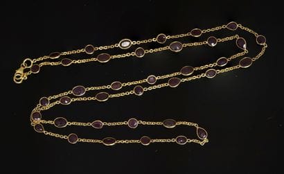 SAUTOIR in 925/°° gold-plated silver, punctuated...