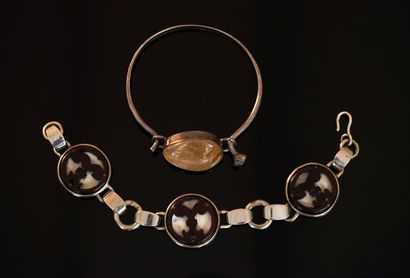 JONC BRACELET opening in modernist silver...