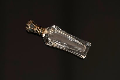 Crystal SALT BOTTLE with gilded or blackened...