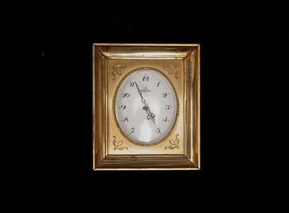 UTI SWIZA - Gilt brass rectangular miniature-style...