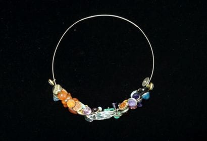 NECKLACE with a multitude of hardstone, imitation...