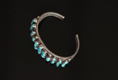 BRACELET in silver, swan hallmarked, rigid...